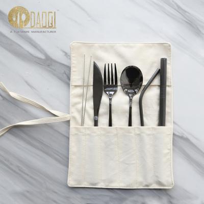 China Sustainable 18 / 8 Food Grade Stainless Steel Travel Eco Cutlery Sets for sale