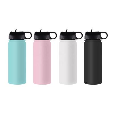 China Custom Logo Insulated Stainless Steel Sports Viable 18 oz Water Bottle with Straw Lid for sale