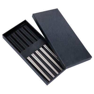 China Viable 304 Stainless Steel 5 Pairs Gift Set Chopsticks for sale