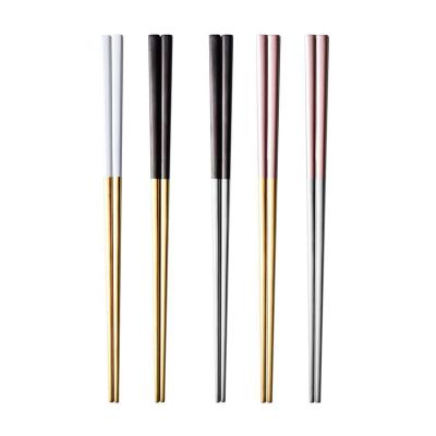 China Sustainable Korean Custom Chopsticks Black Gold 304 Stainless Steel for sale