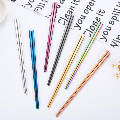 China Wholesale Disposable Shopee Stainless Steel Chopsticks Color Chopsticks Hotel Dining Chopsticks for sale