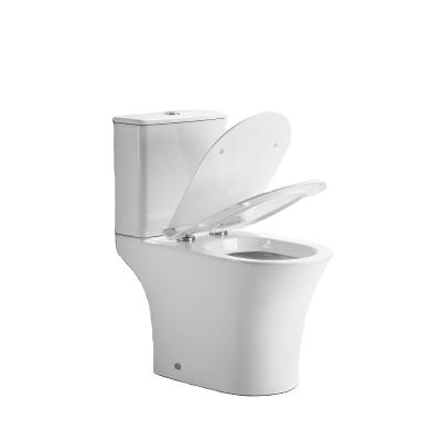 China Double-Flow Factory Chinese Ceramics Modern WC Two Piece Toilet Bowl Floor Mounted Toilet Water Tank for sale