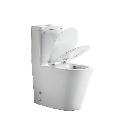 China Rimless Double-flush Ceramic High Grade Bathroom Sanitary Floor Modern Toilet for sale