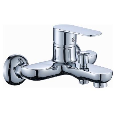 China With Slide Bar New Arrival Single Handle Bathroom Shower Faucet Brass Bath Faucet Mixer Tap Wall Mounted Hot Cold Shower Bath Mixer Tap for sale