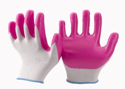 China Durable Nylon Yarn Fully Coated Nitrile Gloves , Breathable Nitrile Gloves for sale