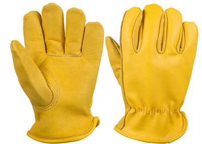 Chine Gants en cuir jaunes supérieurs de protection de main d'industrie de gants d'entraînement de vache à vendre