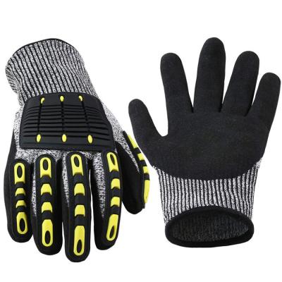 China Deckhand Cut Proof Work Gloves TPR Impact Resistant Oil Gas Safety Gloves for sale