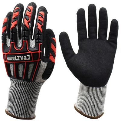 China 13G Oilfield Safety Work Cut Proof Work Gloves Anti Vibration Heavy Duty Impact Gloves for sale