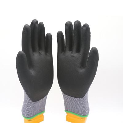 China Nylon Knitted Fully Coated Nitrile Gloves Mechanics Nitrile Work Gloves For Carpenters for sale