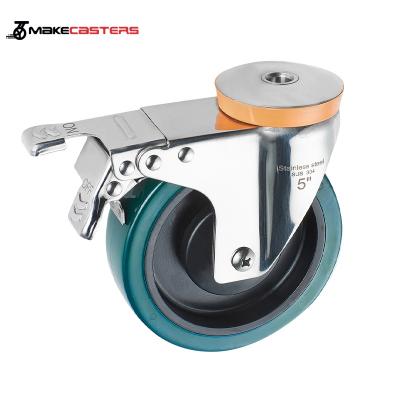 China MakeCasters Manufacturer ODM OEM SUS304/316L Stainless Steel Caster Wheel Rigid Polyurethane 3 Inch 4 Inch 5 Inch 6 Inch Swivel Fixed for sale