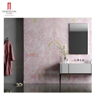 China Large Size Luxury Pink Ceramic Slab Math Book Onyx Size Bathroom Wall Tile for sale