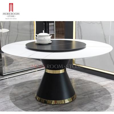 China (Other) Furniture Round Table Porcelain Adjustable Home Marble Top Dining Table for sale