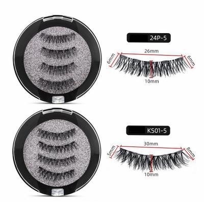 China Long Natural Magnetic Eyelashes 5 Magnets Mink Magnetic False Eyelashes Extension with Clip Kit, Magnetic False Eyelashes, Natrual Customized Logo for sale