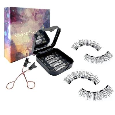 China Long 5 Natural 3D Mink Magnetic False Eyelashes Extension with Clip Kit, Natural Magnetic Lashes with Applicator, Cilios Magnetico for sale