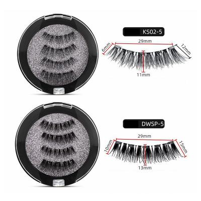 China Natural Long False Eyelashes Magnetic, Cilios Magnetico, Magnetic 3D Mink Magnetic False Silk Eyelashes 5 Eyelashes Extension With Clip Kit for sale