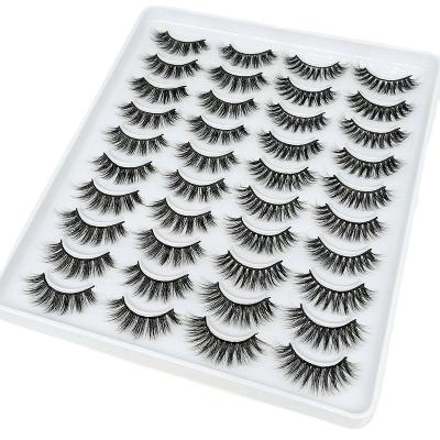 China Long 3D Natural Mink Lashes Pack 20 Pairs Bulk,Dramatic Natrual Mix False Mink Eyelashes,Long Fluffy Messy False Eyelashes Wholesale Wholesale for sale