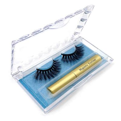 China 10 Licks Natural Magnetic Eyeliner Long Kit Magnetic Set, Magnetic Natural Reusable Eyelashes No Glue Waterproof False Magnetic Eyelashes for sale