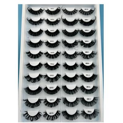 China RUSSIAN Stripe Mink Lashes Pack False Mink Eyelashes Extension Natural Fluffy Double Density Crisscross LOOP Full False Eyelashes Customized Logo for sale