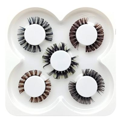 China RUSSIAN Stripe Mink Lashes Pack False Mink Eyelashes Extension Natural Fluffy Double Density Crisscross LOOP Full False Eyelashes Customized Logo for sale