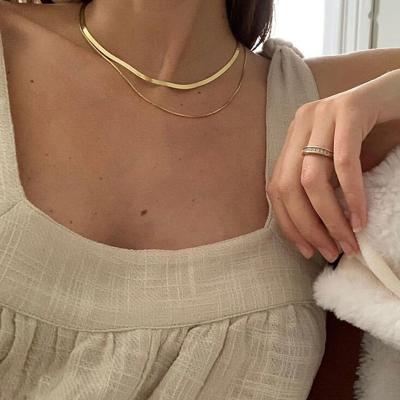 China Custom Gold Plated Casual / Sporty Trendy Jewelry 2021 Gold Plated Chain Jewelry Choker Necklace Women for sale