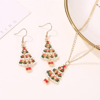 China 3pc/set Christmas Women Jewelry Set Cute Santa Elk Earrings Necklace Xmas Gift For Girl Women for sale