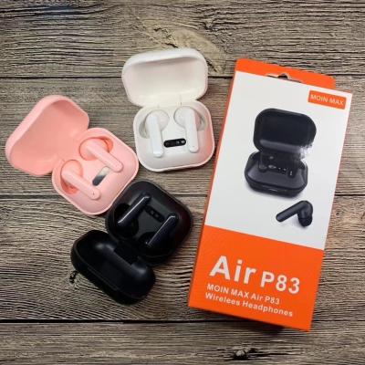 China Comfortable Wearing Hot Selling Customized Bt Logo 5.0 Air P83 Headset Wireless Noise Reduction Earbuds With Charging Box 300mah for sale