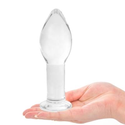 China Anal Sex Pleasure 55mm Long Neck Glass  Anal Plug Crystal Butt Plug Bomb Plug Anal Trainer Anal Expander Training Sex Toy for sale