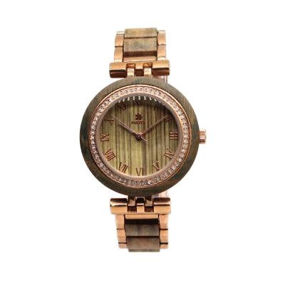 China Water Resistant Customized Wooden Face Watch Handmade Stylish Stylish Wooden Wrist Watch for sale