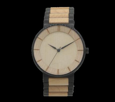 China Best Selling Customized Wooden Watches Japanese Male Wrist Watch Ultra Thin Movement Eco Wood Light Maple Wood Water Resistant for sale