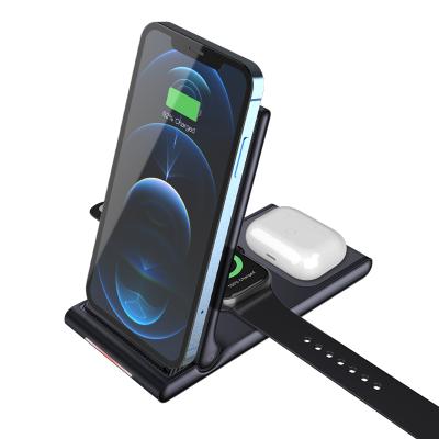 China Smart Watch Fast Charging Stable Desktop Used 3 in 1 Mobile Phone Charging Wireless QC PD 15W Wireless Charger Station for sale