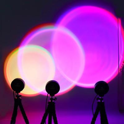 China Bestselling 16 Colors Projector Modern Sunset Lamp Remote Control Sunset Led Light Rainbow Sunset Projection Lamp Octopus 360 For Photo for sale