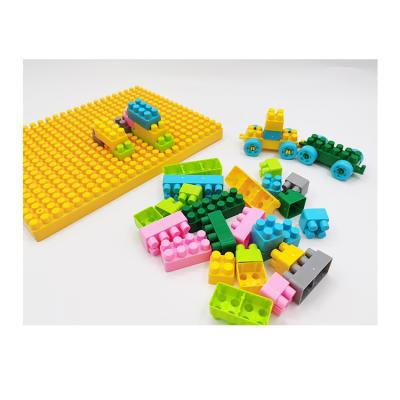 China Plastic Baby Kindergarten Baseplate Educational Toy Children Big Particle Building Blocks Early Education Puzzle Blocks for sale