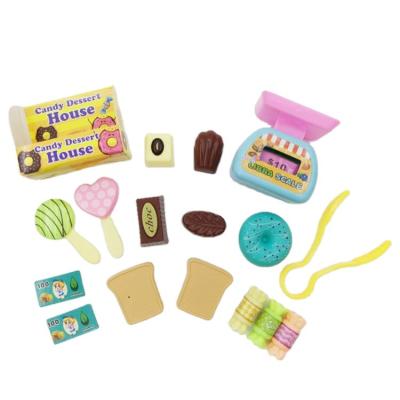 China Funny Educational Toy Hot Selling Pink Blue Children Pretend Play Kitchen Dessert Shop Toy Sets for sale