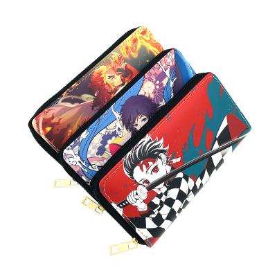 China 2021 Anti-theft Customizable Zipper Wallet Anime Student Ghost Killer Coin Purse Wallet PU PVC Wallet Supplier for sale