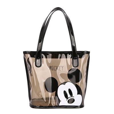 China Disneys Mickey Minnie Multicolor Handbag Transparent PVC Cartoon Printing Cute Vintage Handbag for sale