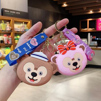 China 2021 Unisex Vintage Mini Duffy Bear Coin Silicone Purse Student Coin Purse Cute Key Pendant Small Purse for sale