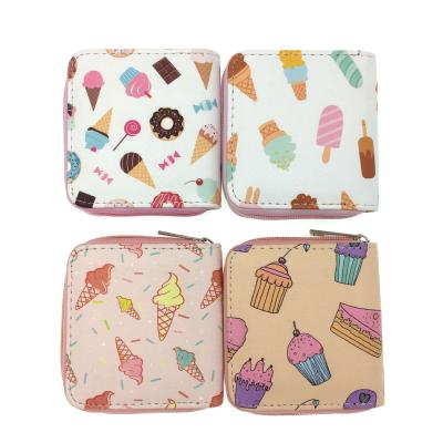 China Cute Anime Coin Purse Kids Vintage PU Coin Purse Ice Cream Coin Purse Custom Storage Bag Cute Anime Coin Purse for sale