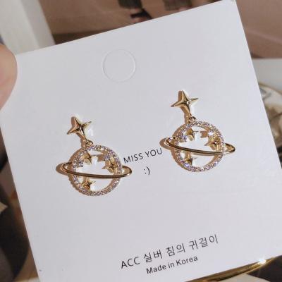 China China Jewelry Supplier Diamond Trend Star And Moon Earrings CLASSIC Women Fashion Retro Earrings for sale