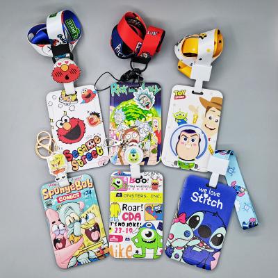 China Advertising Hardcover Poster Cartoon Storage SpongeBob Mobile Phone Lanyard in PVC Dot Lanyard Student Public Transportation for sale