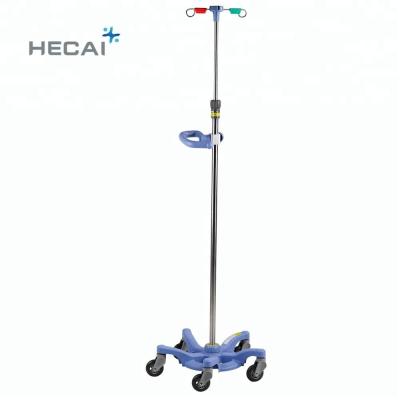 China Adjustable Hospital Infusion Track Stainless Steel Hospital Floor Drip I.V Pole Medical Infusion Stand for sale