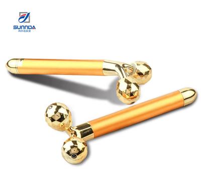 China Beauty Wholesale Golden Face Lift Massager China Factory Electric Skin Care Ball Roller Dual for sale