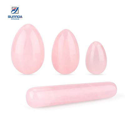 China Natural Pink Crystal Jade Private Parts High Quality Protection Anti-puffiness Health Care Massage Eggs for sale