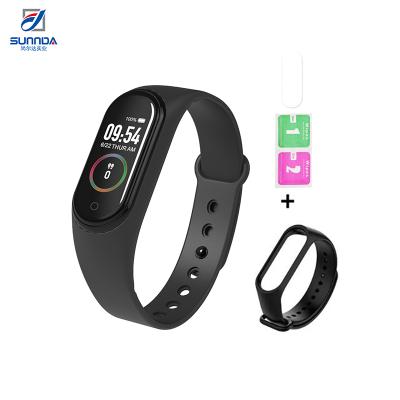 China Touch Screen Heart Rate Monitoring Fitness Tracking Color Screen M4 Wristband Sports Smart Watch for sale