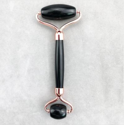 China Natural Jade Face Roller-Black Hand-Zinc Alloy Flower Stents Factory Wholesale Face-Face KCONYD Obsidian-Wholesale for sale