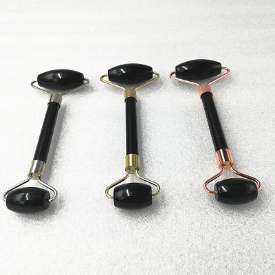 China KCONYD Factory Wholesale Natural Jade Face Roller-Black Obsidian-Straight Hand-Classic Stents for sale