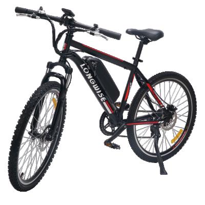 China Mountain Steel Electric Bicycle 250 Watt Front Suspension F/R Disc Brake Electric Bike for sale