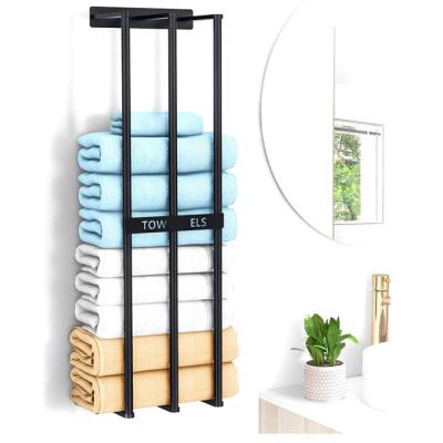 China Modern Black Bathroom Wall 3 Towel Bar Towel Wall Mounted Metal Bath Towel Rack for sale