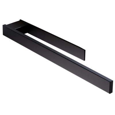 China Matte Black Bathroom Towel Bar Modern No Drilling Self Adhesive Bath Towel Rack 39cm Adhesive Towel Holder for sale