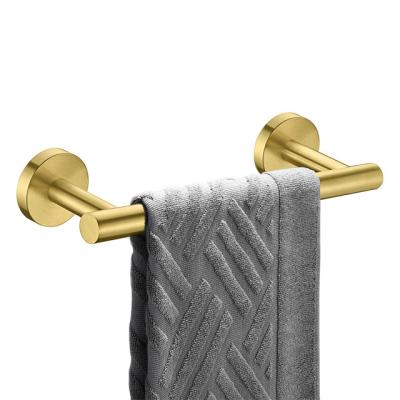 China Gold 9Inch Modern Hand Brushed Bathroom Towel Rack Kitchen Hot Sale Bathroom Towel Rack Wall Hanging Free Punch Towel for sale