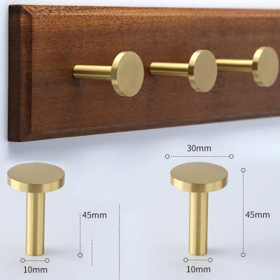 China Modern Solid Gold Brass Coat Hooks Wall Hanger Mounted Bathroom Hook Kitchenware Organizer Wall Hooks for sale